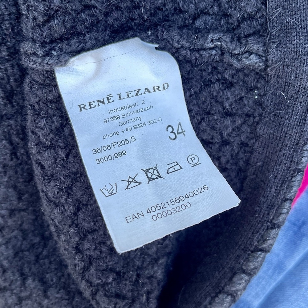 Rene Lezard Black Woven Cardigan Jacket Sweater Women's Sz 34 XS Wool Germany - Picture 7 of 11